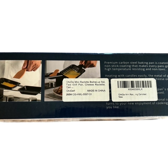 Mini Cheese Raclette Barbecue Set 2 Grill Pans Cooking Indoors Swedish Tradition - Picture 3 of 3